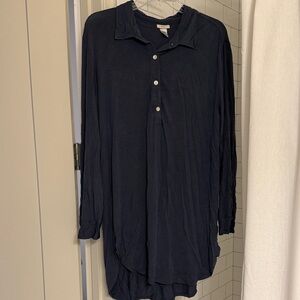 Eberjey Dark Blue Casual Button Down Shirt